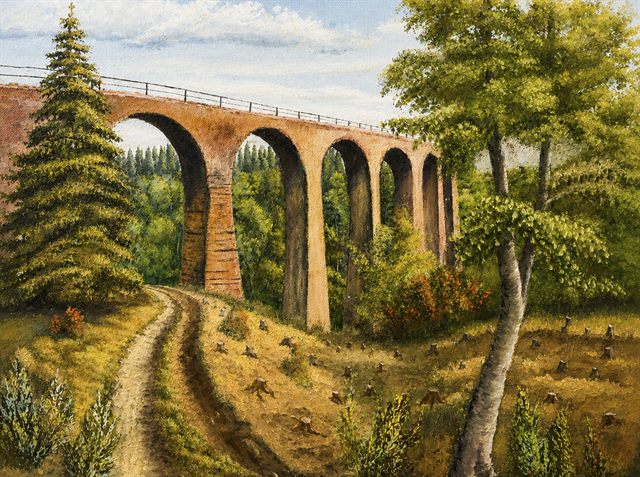 Gemälde: Viadukt bei Morscheid